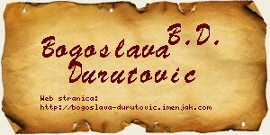Bogoslava Durutović vizit kartica
